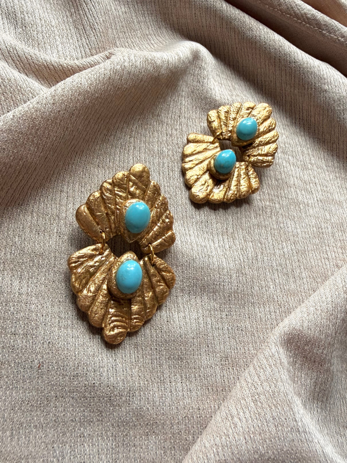 Caspian Medium - Antique Gold with Turquoise Magnesite