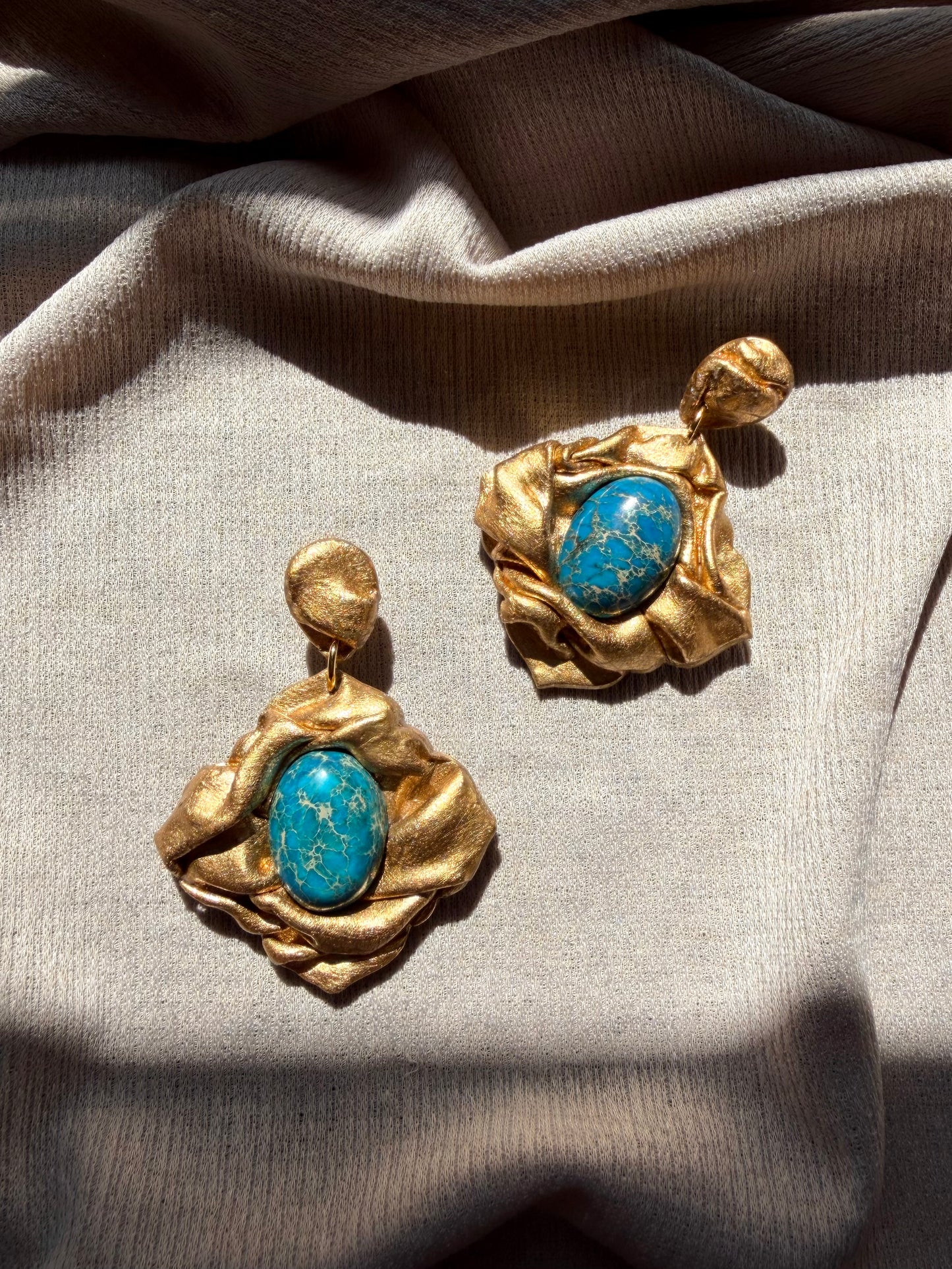 Tile Draped - Antique Gold with Imperial Jasper