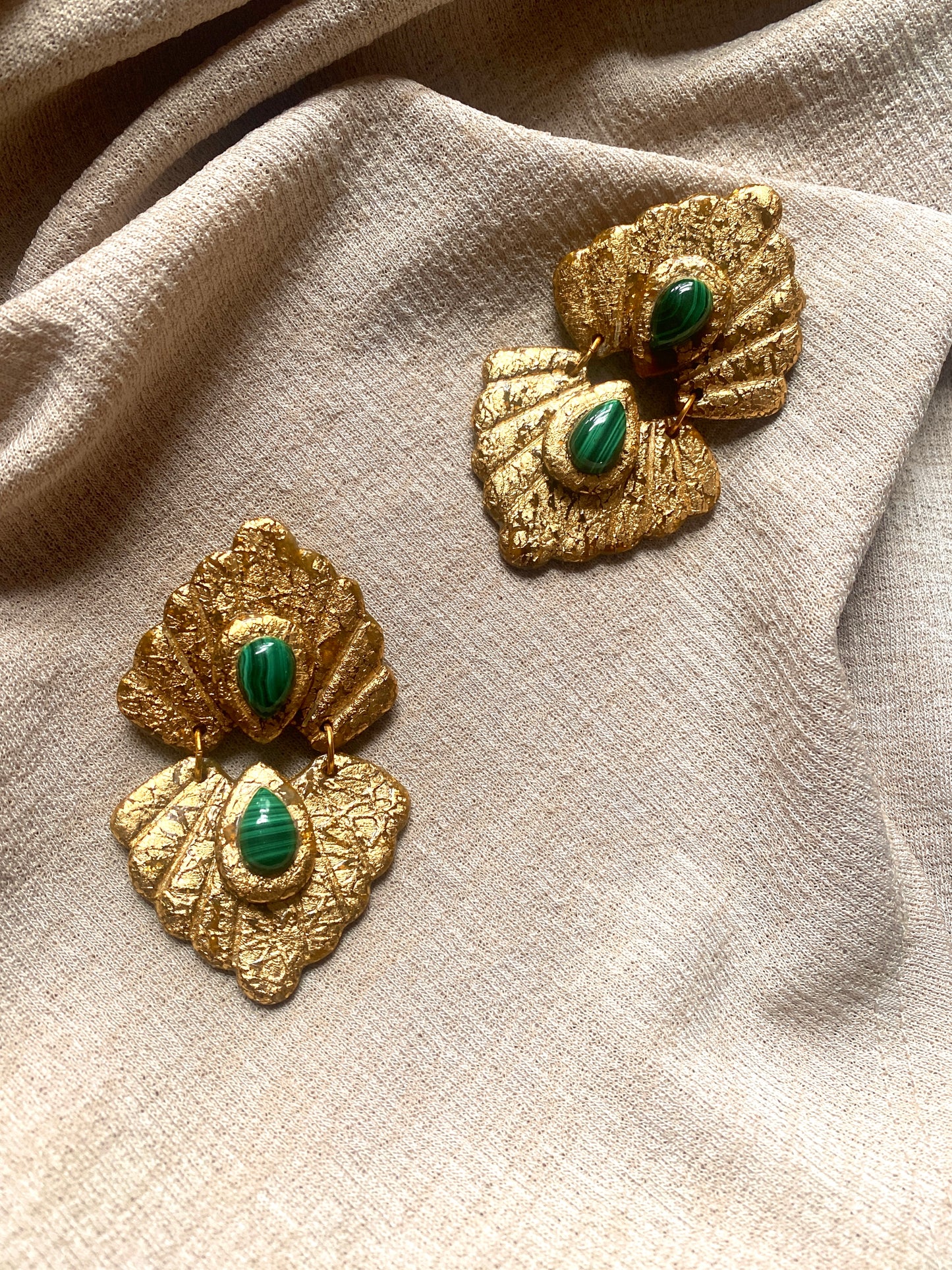 Caspian Large - Gold and Malachite