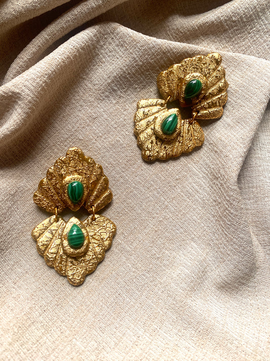 Caspian Large - Gold and Malachite