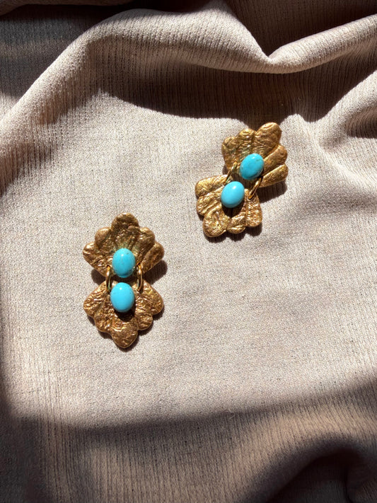 Caspian Small - Antique Gold with Turquoise Magnesite