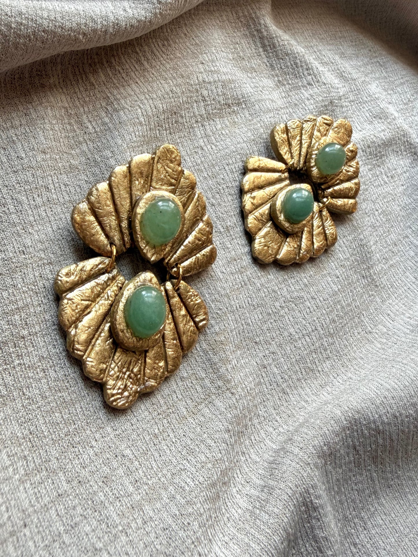 Caspian - Antique Gold with Green Aventurine
