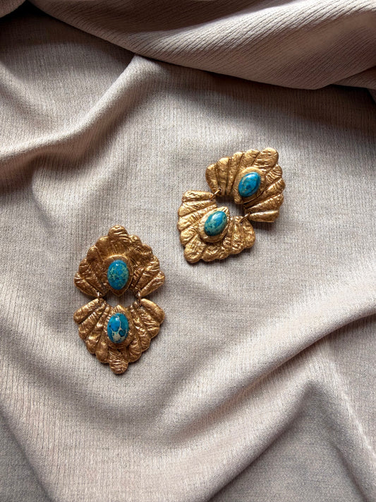 Caspian Large - Antique Gold with Imperial Jasper