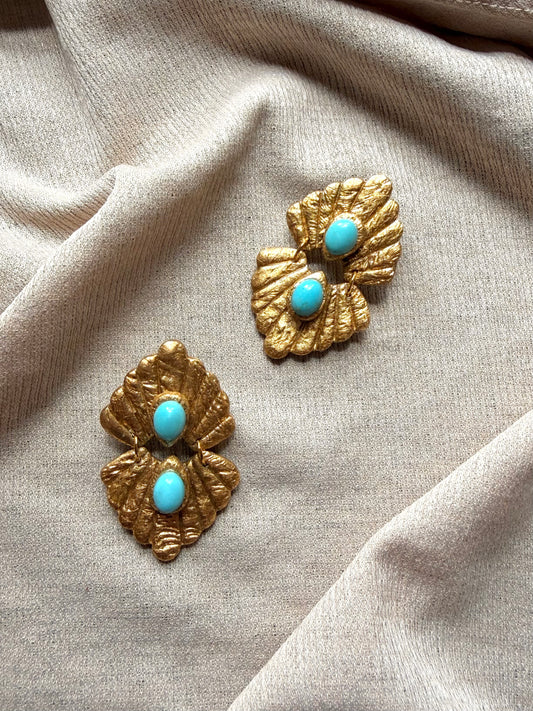 Caspian Medium - Antique Gold with Turquoise Magnesite
