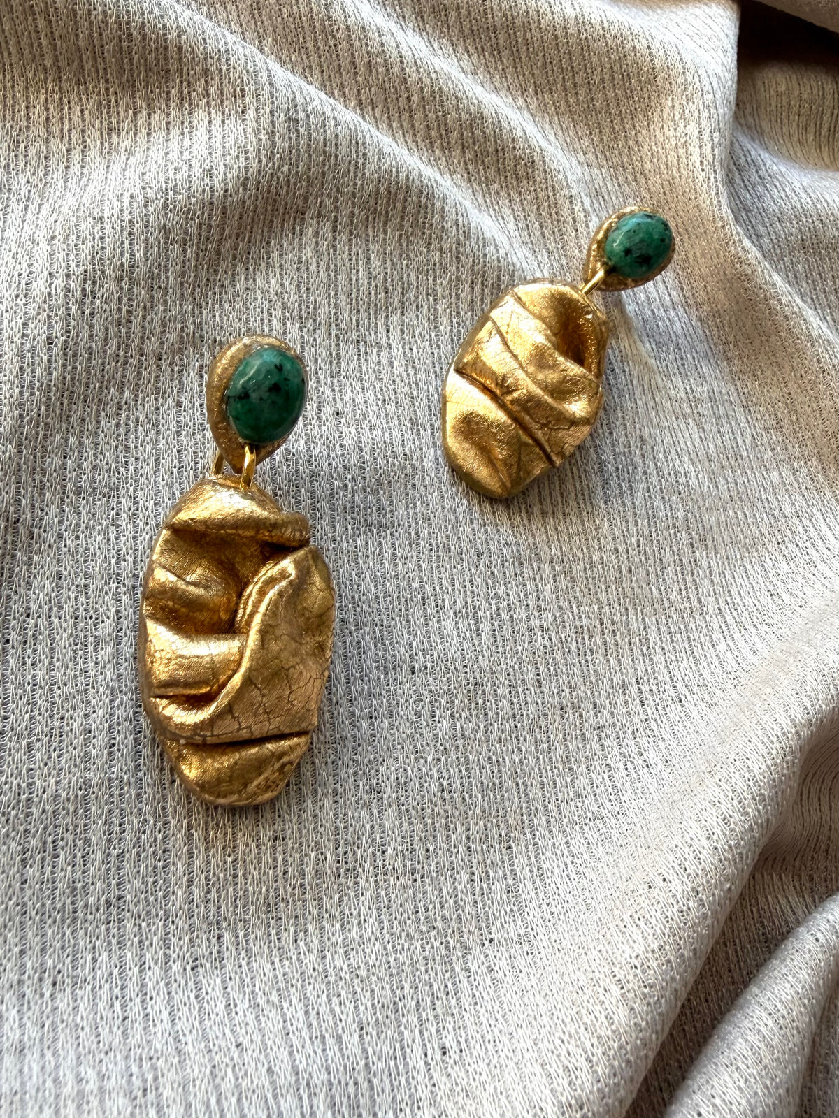 Soraya Draped - Antique Gold with African Jasper