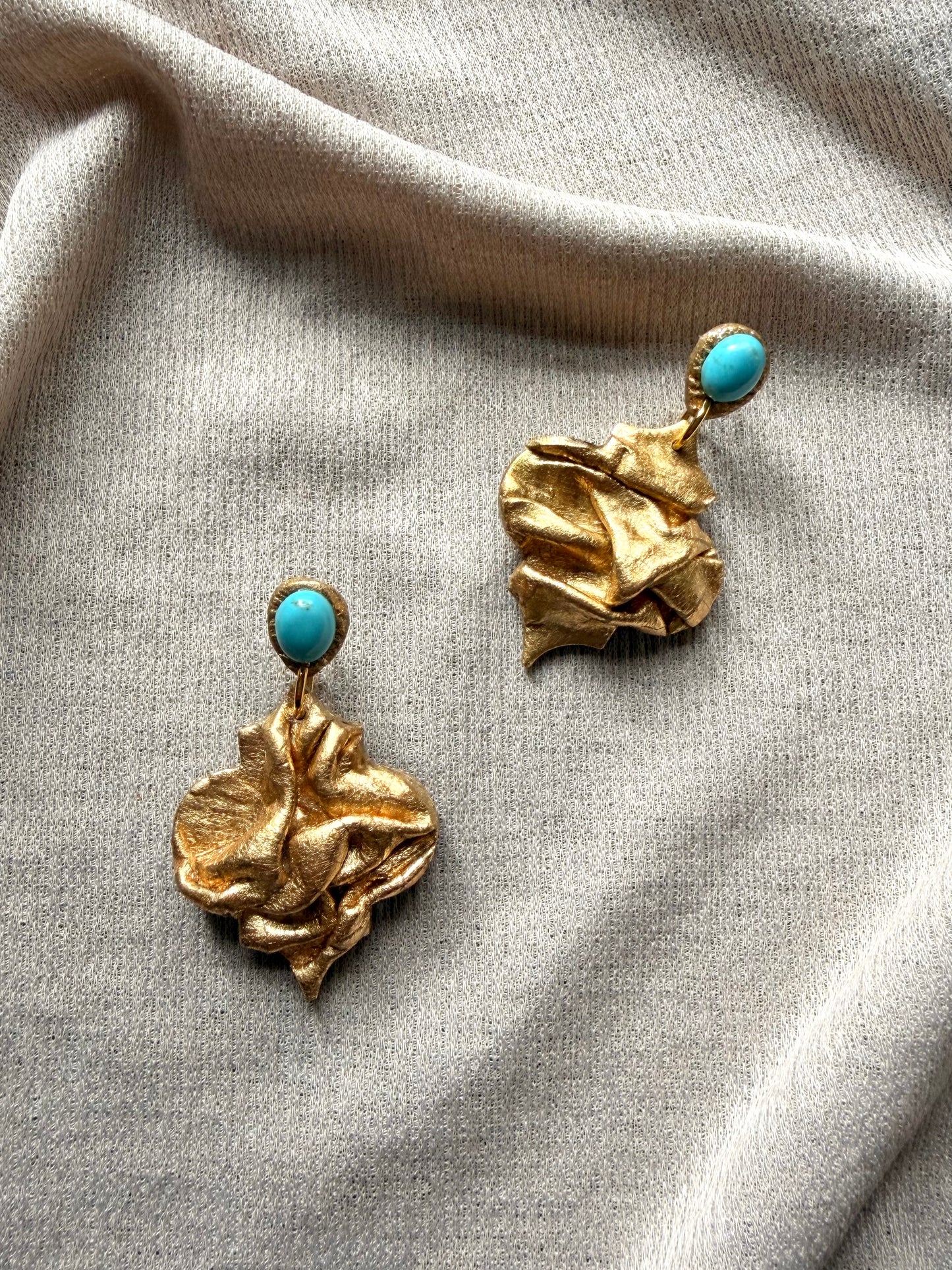 Nidara Draped - Antique Gold with Turquoise Magnesite