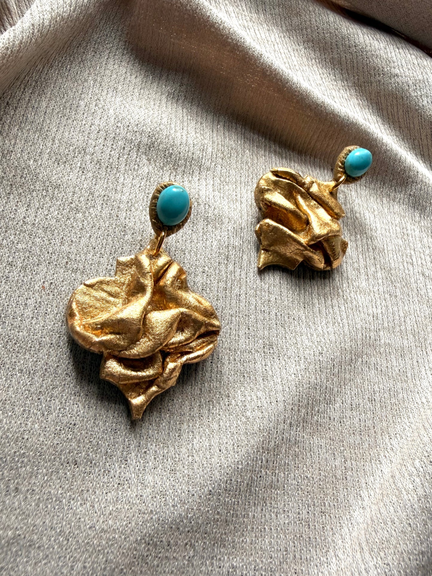 Nidara Draped - Antique Gold with Turquoise Magnesite