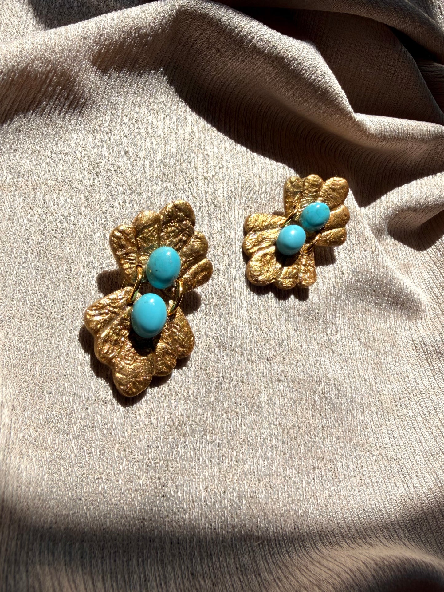 Caspian Small - Antique Gold with Turquoise Magnesite