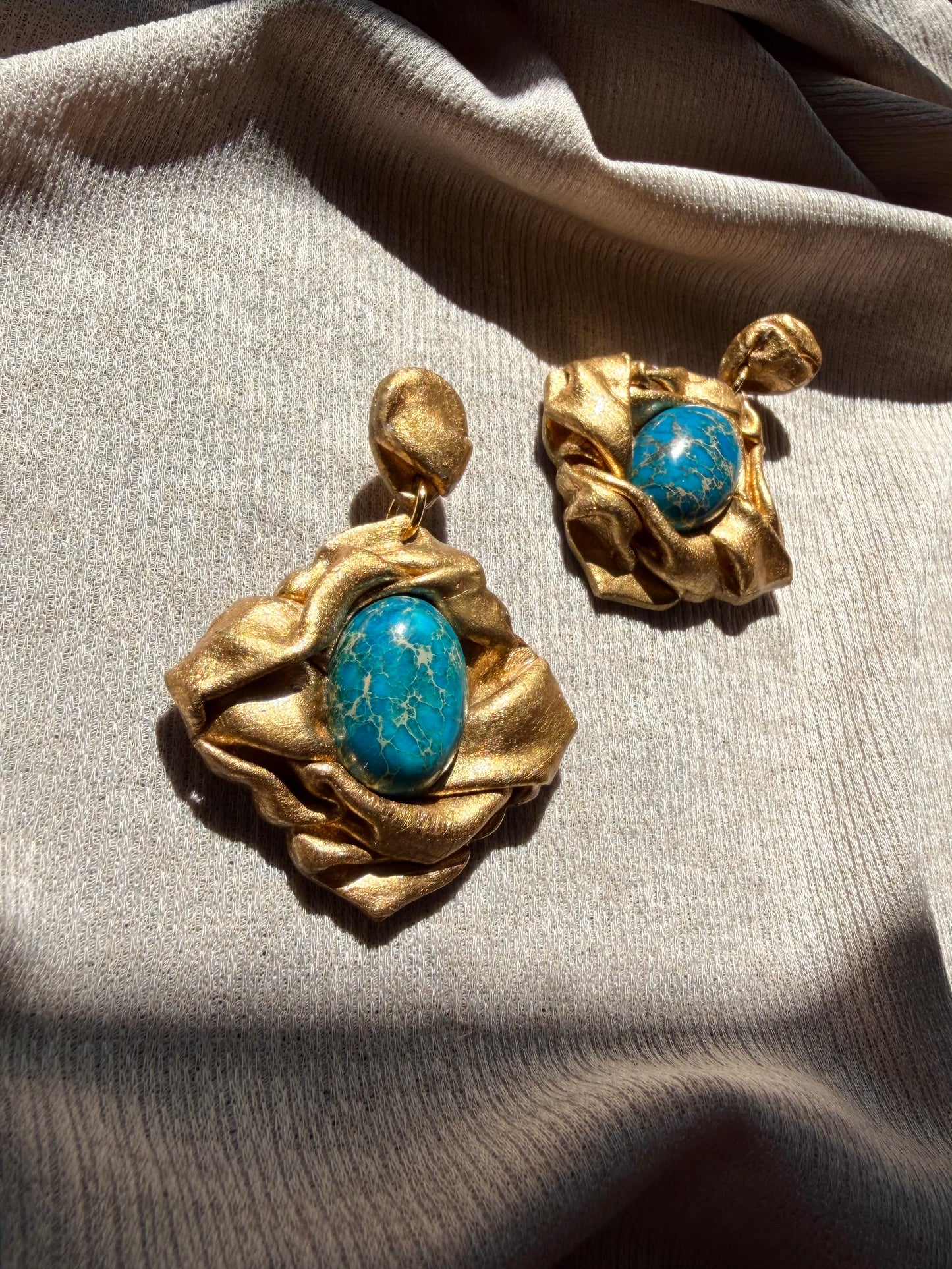 Tile Draped - Antique Gold with Imperial Jasper