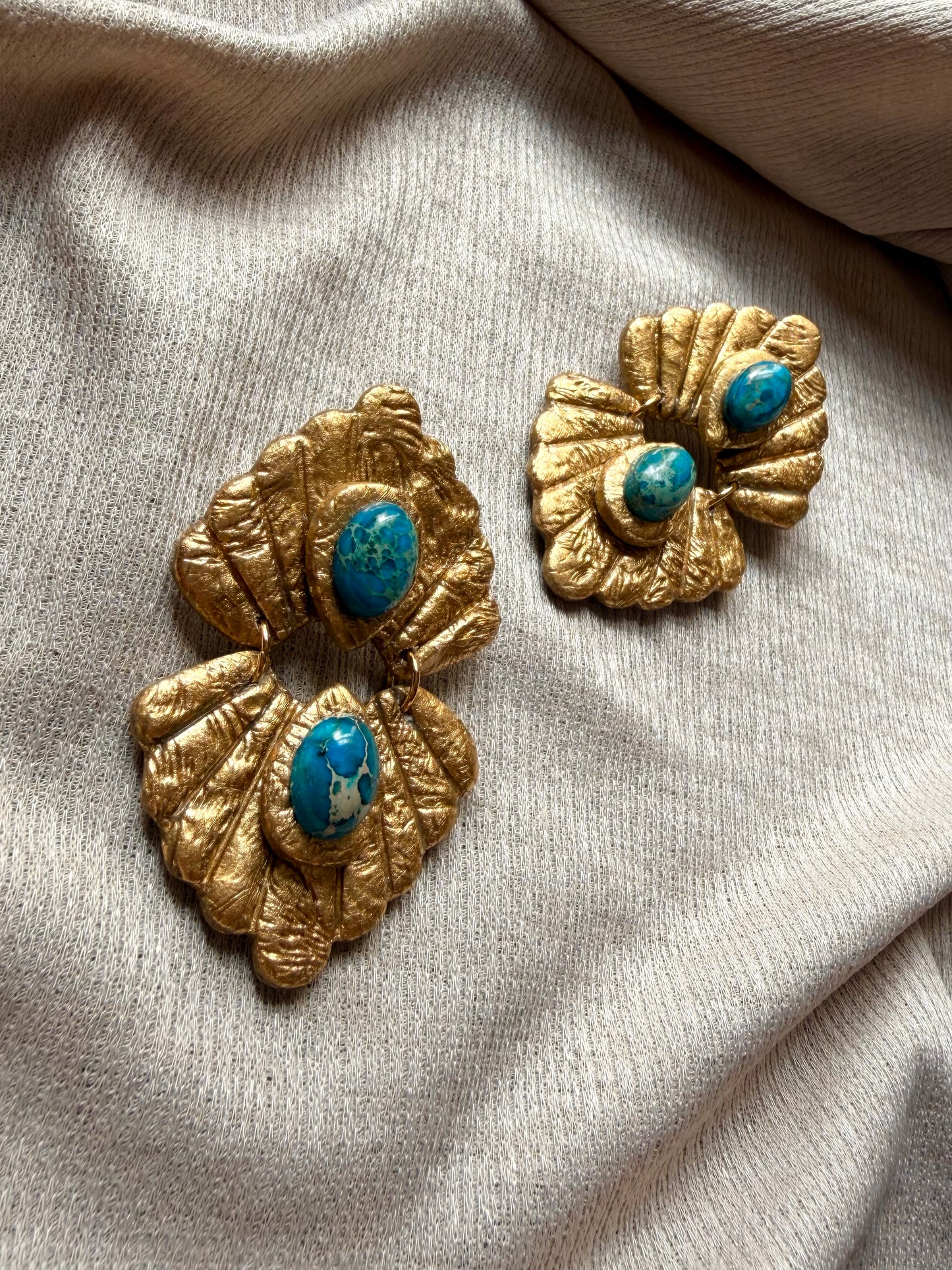 Caspian Large - Antique Gold with Imperial Jasper