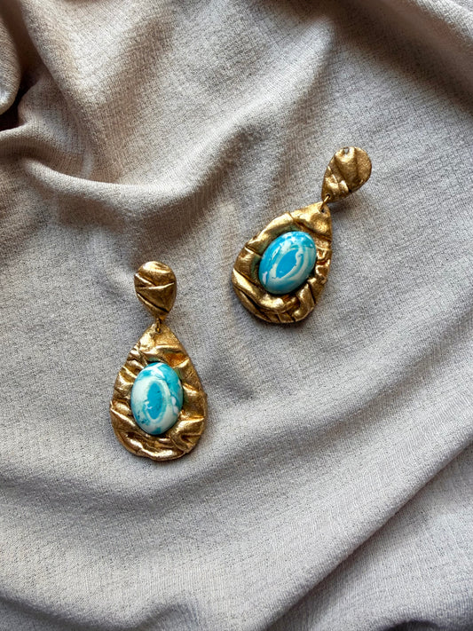 Teardrop Draped - Antique Gold with Imperial Jasper