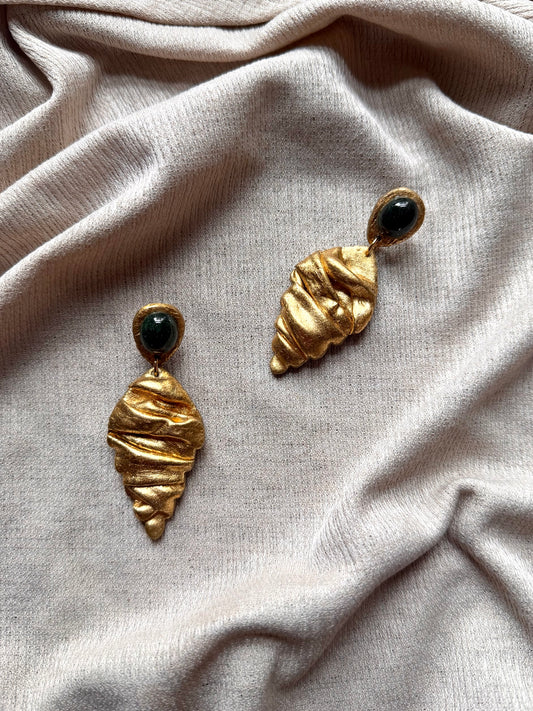 Fariba Draped - Antique Gold with Green Aventurine