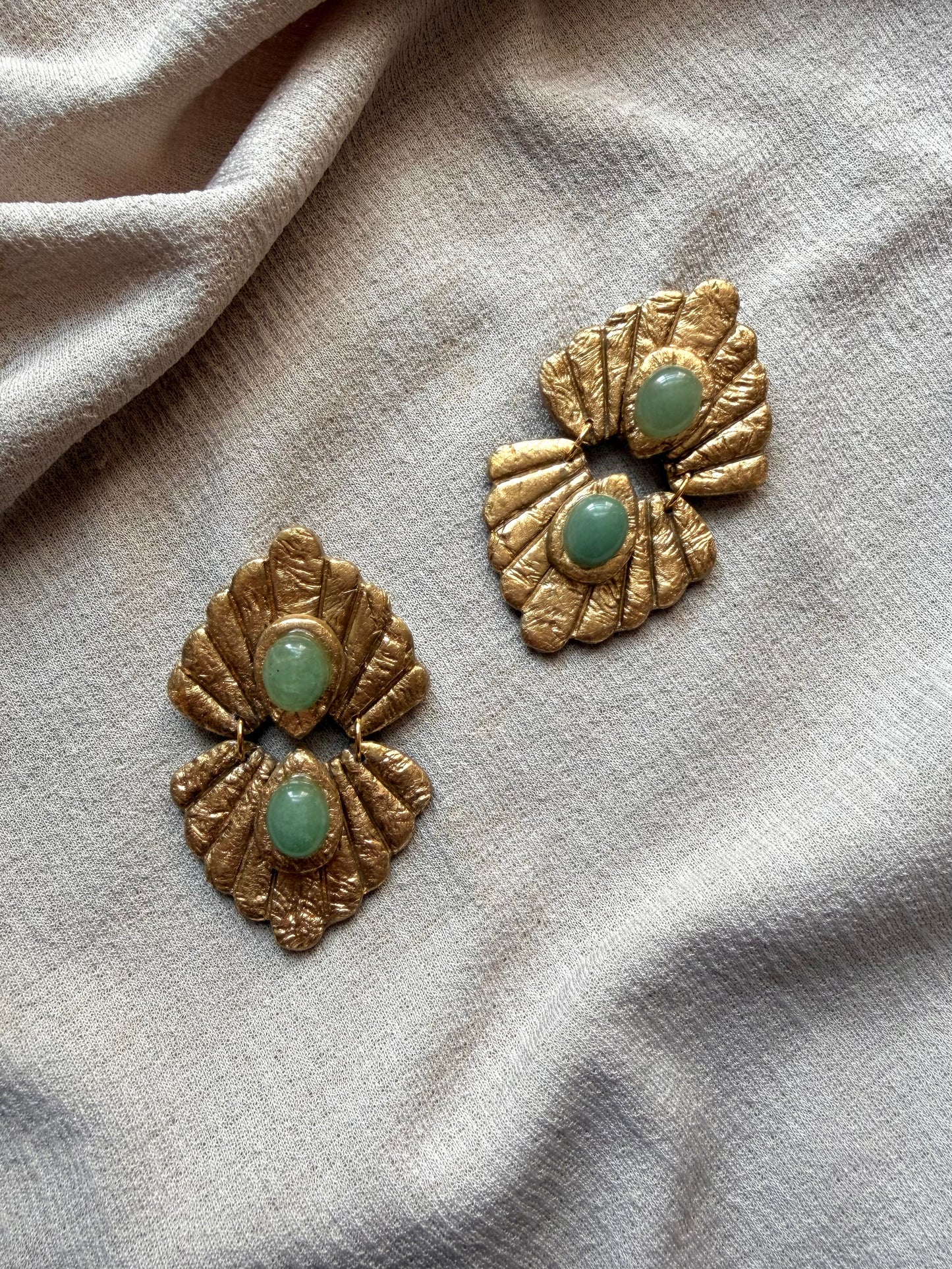 Caspian - Antique Gold with Green Aventurine
