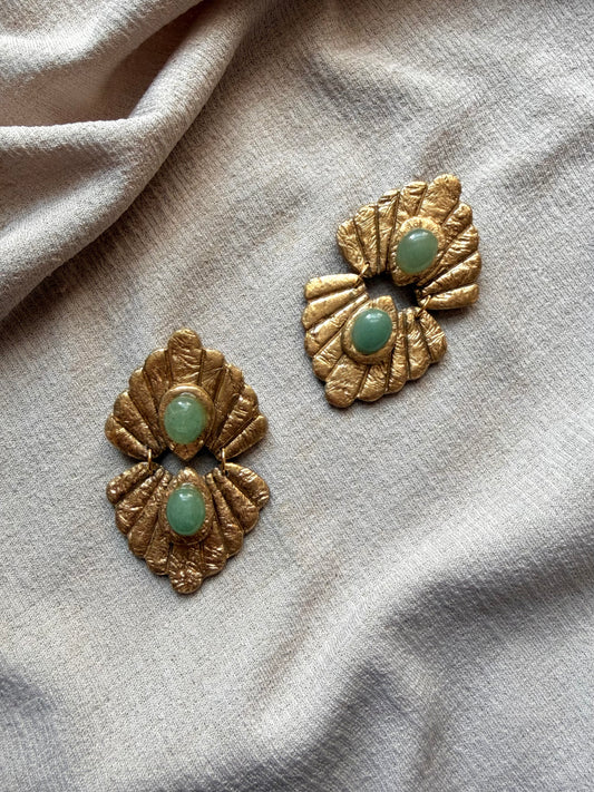 Caspian - Antique Gold with Green Aventurine